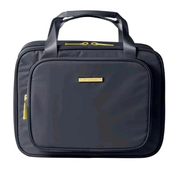 Joy Eco Luxe World Traveler Light and Chic Toiletry Case Black Gold Organizer - Picture 1 of 9